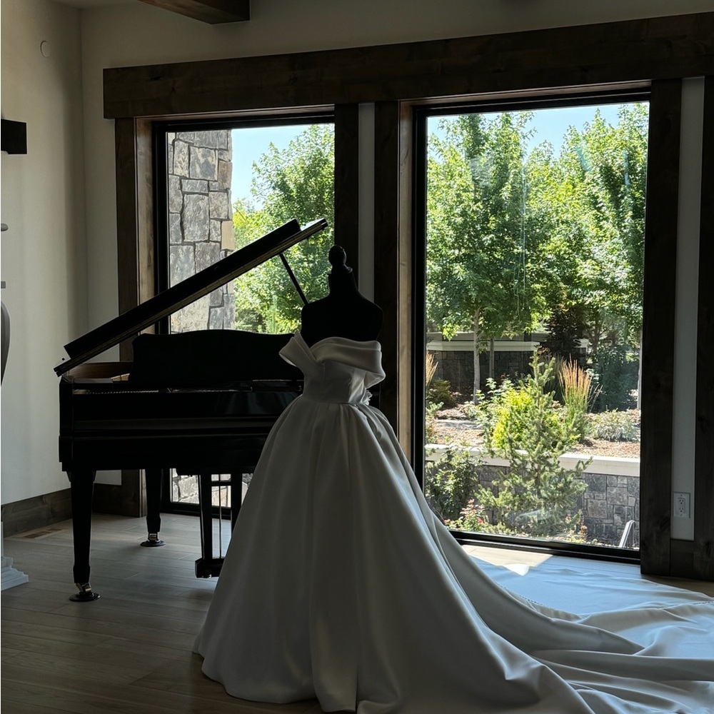 Elegant White Off-Shoulder Gown